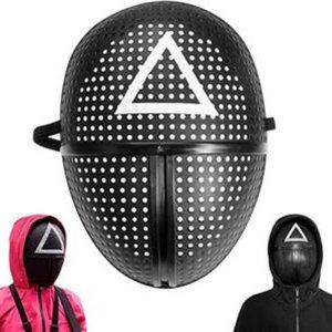 SQUID GAME Halloween Black Mask Triangle , Cosplay Props Face Cover Masq…